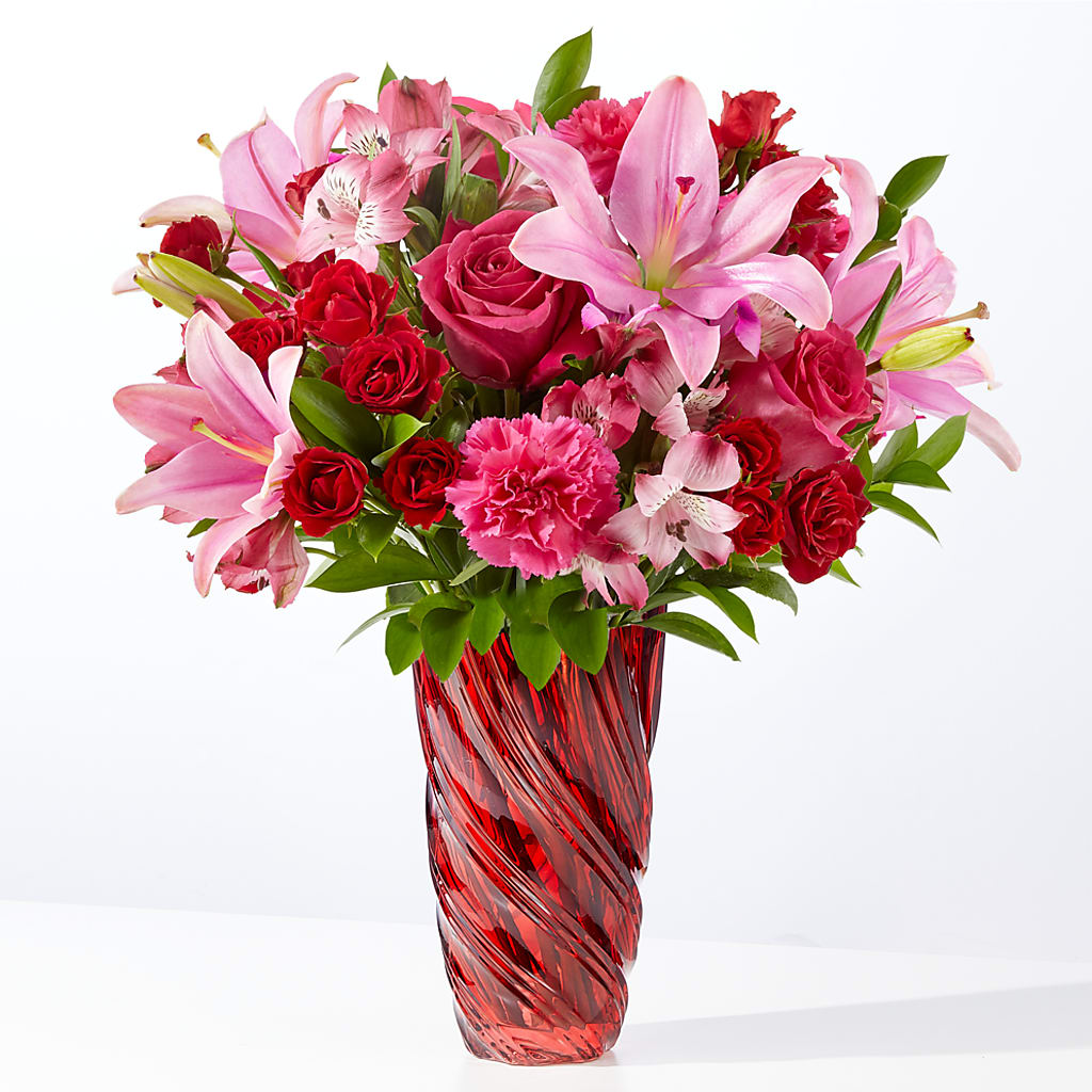 In Love Bouquet with Luxe Swirl Vase – Albertsons, Pleasanton CA