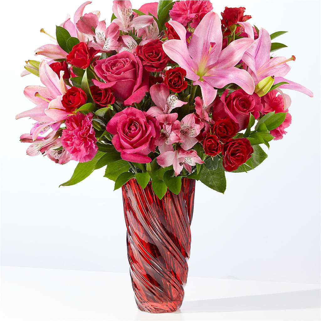 In Love Bouquet with Luxe Swirl Vase – Albertsons, Pleasanton CA