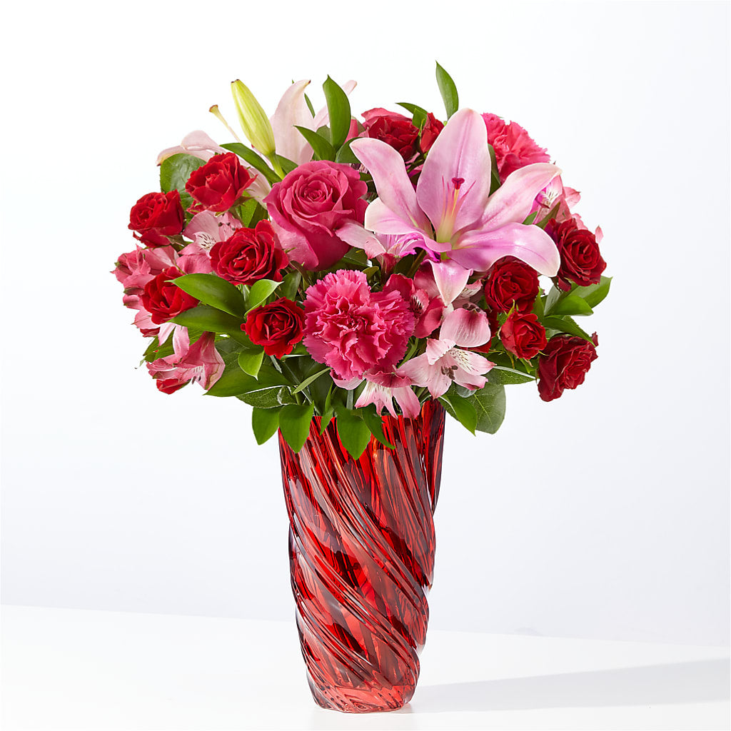 In Love Bouquet with Luxe Swirl Vase – Albertsons, Pleasanton CA