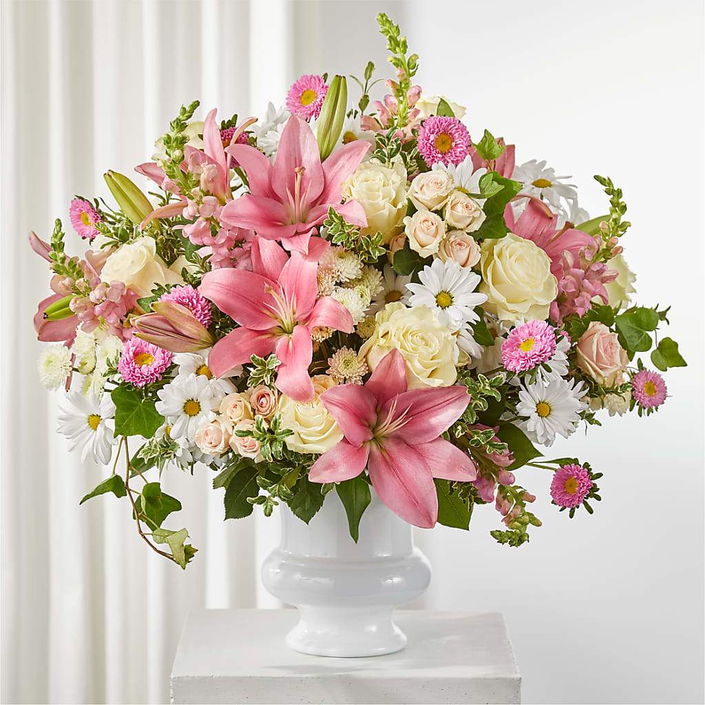 Empathetic Blooms Urn Arrangement – Albertsons, Pleasanton CA