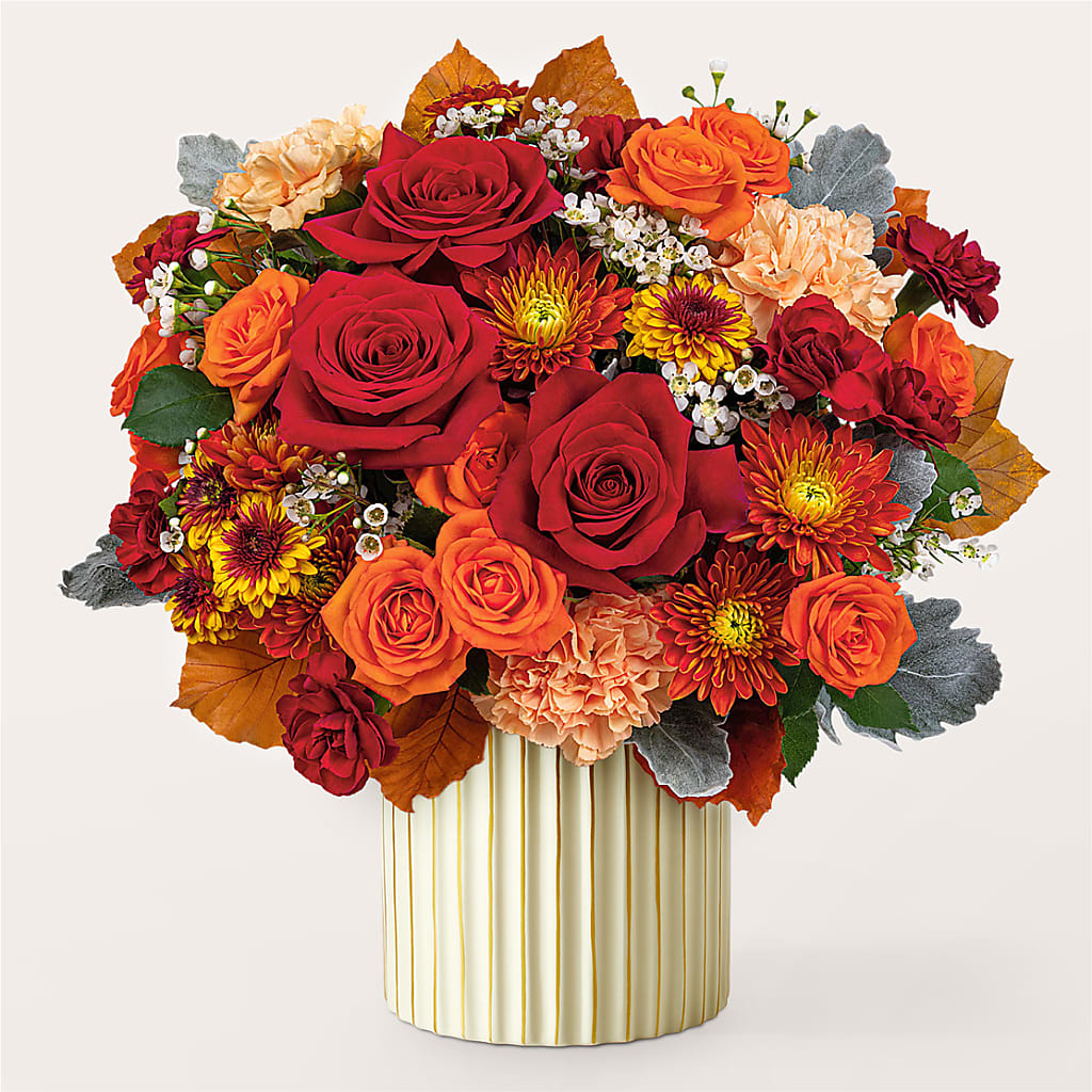 Merlot Bouquet with Ivory Vase – Albertsons, Pleasanton CA