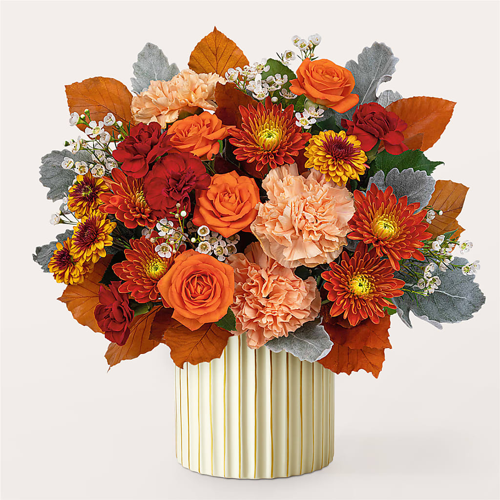Merlot Bouquet with Ivory Vase – Albertsons, Pleasanton CA