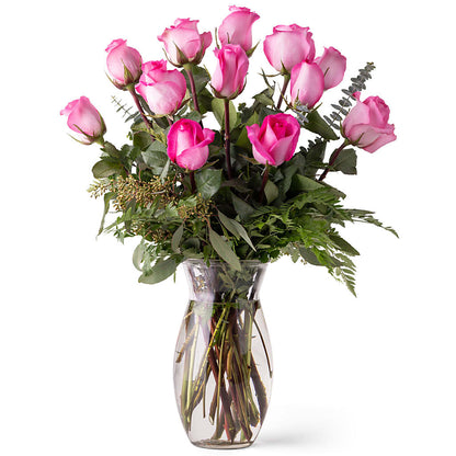 Unforgettable Dozen Rose Pink –  Albertsons, Pleasanton CA