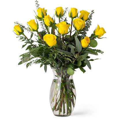 Unforgettable Dozen Rose Yellow –  Albertsons, Pleasanton CA