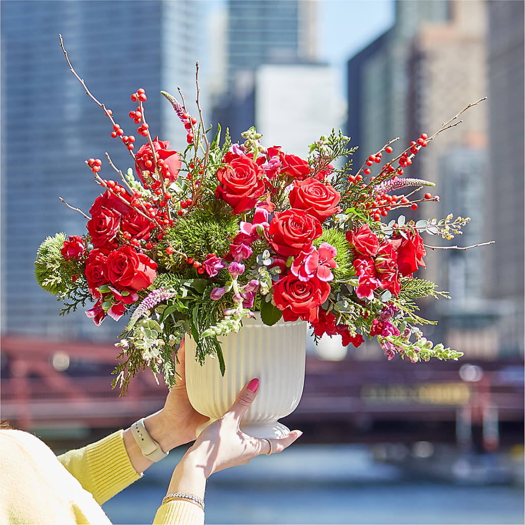 Big Red Bow Bouquet –  Albertsons, Pleasanton CA