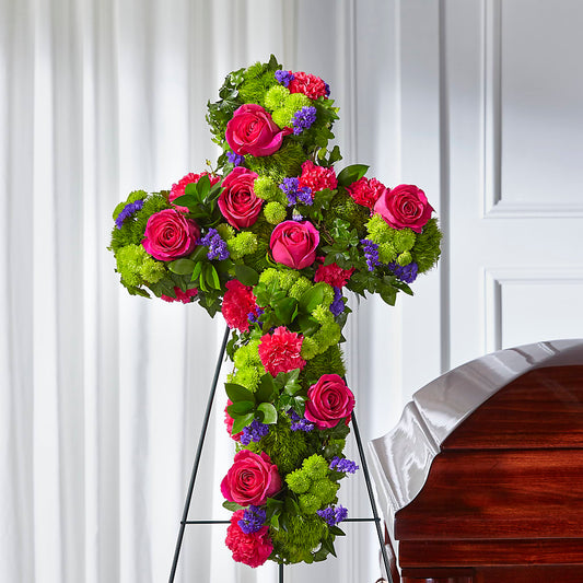 Tribute Rose Floral Cross –  Albertsons, Pleasanton CA